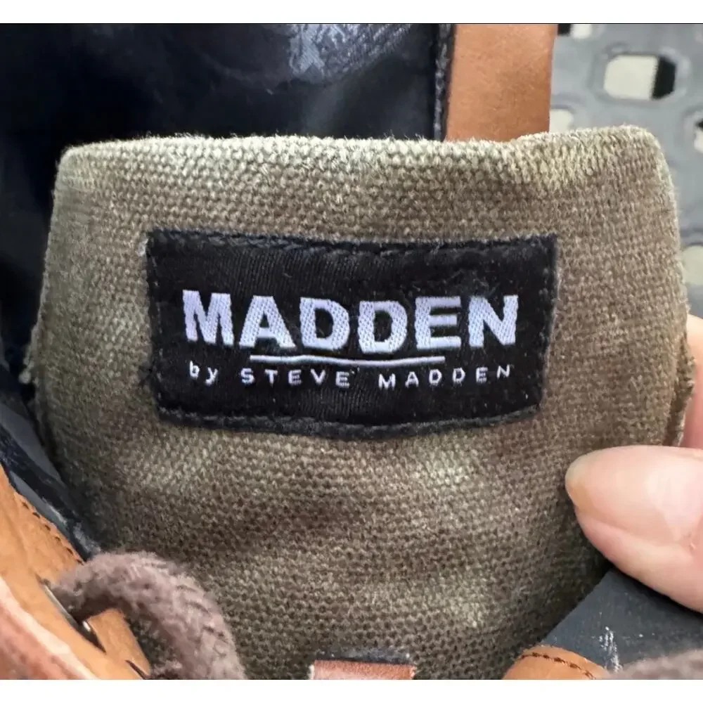 Madden by Steve Madden Men's Brown Combat Boots Leather Men's Size 9.5